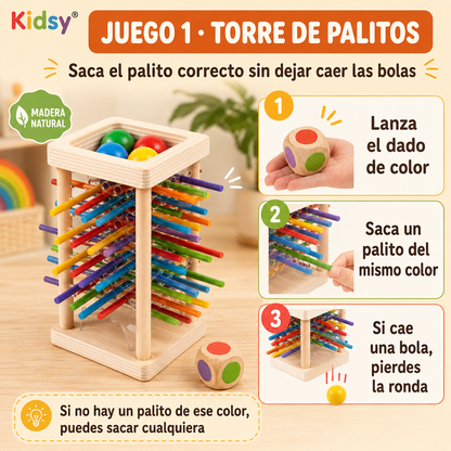 Juego Montessori Palitos de Madera Kidsy®