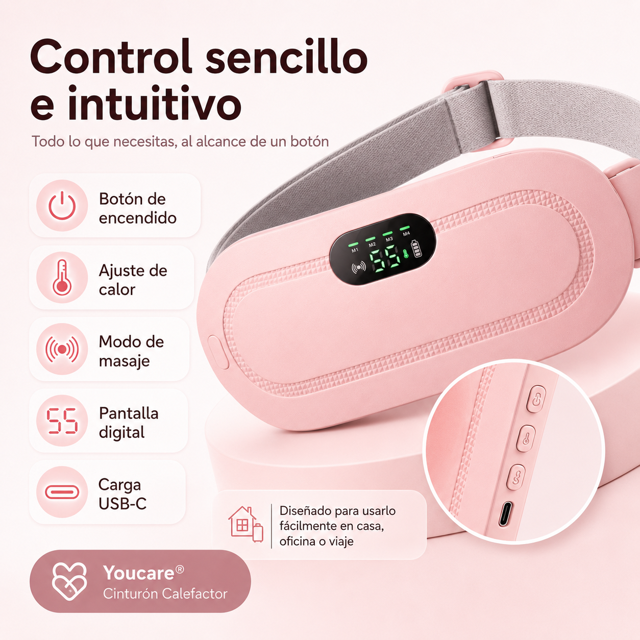 Cinturón Eléctrico Masaje y Calor Youcare®